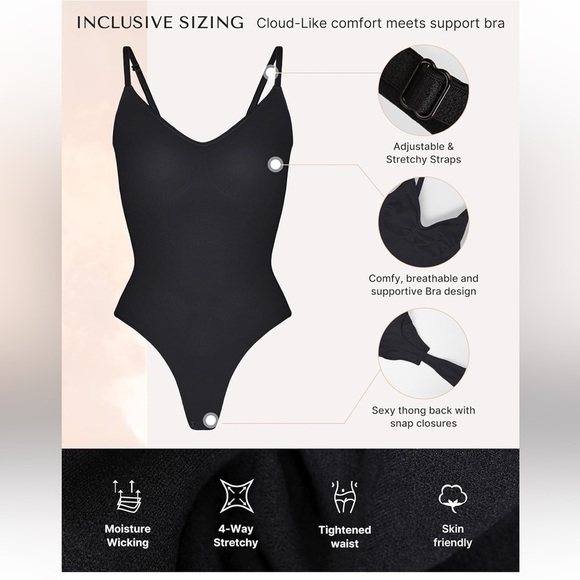 SHAPELLX Seamless Bodysuit for Women Tummy Control NWT XS/S - Picture 3 of 9